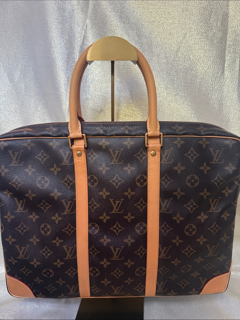 Louis Vuitton Brown Monogram Canvas Computer Travel Work Bag
